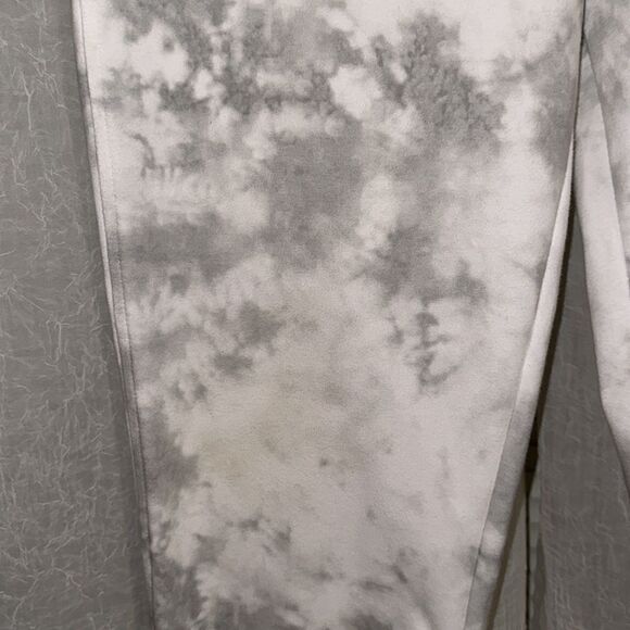 Old Navy M High Rise Dynamic Fleece Drawstring Jogger White Gray Cloud Tie Dye - Picture 7 of 11